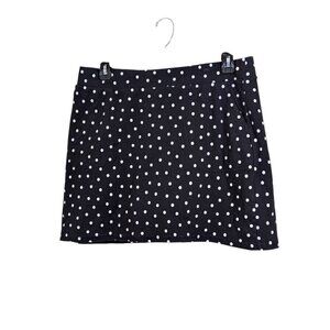 Croft and Barrow Skort Womens Size Large Black White Polka Dots Stretch Pockets
